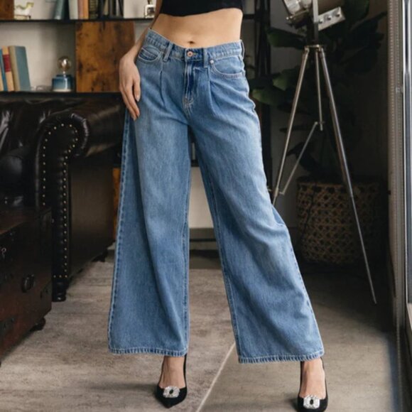 NEW REWASH High Rise Baggy Dad Jeans indigo for women 252 - Picture 1 of 7